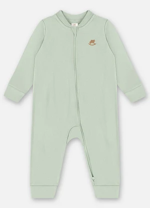 Up Baby - Macacão Unissex Bebê Suedine Verde - UP BABY