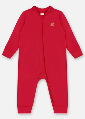 Up Baby - Macacão Unissex Bebê Suedine Vermelho - UP BABY