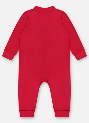 Up Baby - Macacão Unissex Bebê Suedine Vermelho - UP BABY