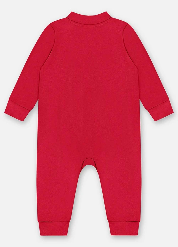 Up Baby - Macacão Unissex Bebê Suedine Vermelho 2