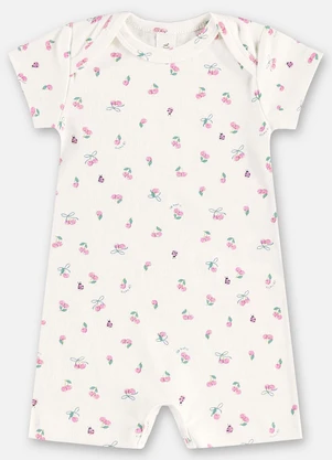 Up Baby - Macaquinho Suedine Bebê Menina Bege - UP BABY