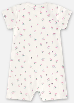 Up Baby - Macaquinho Suedine Bebê Menina Bege - UP BABY
