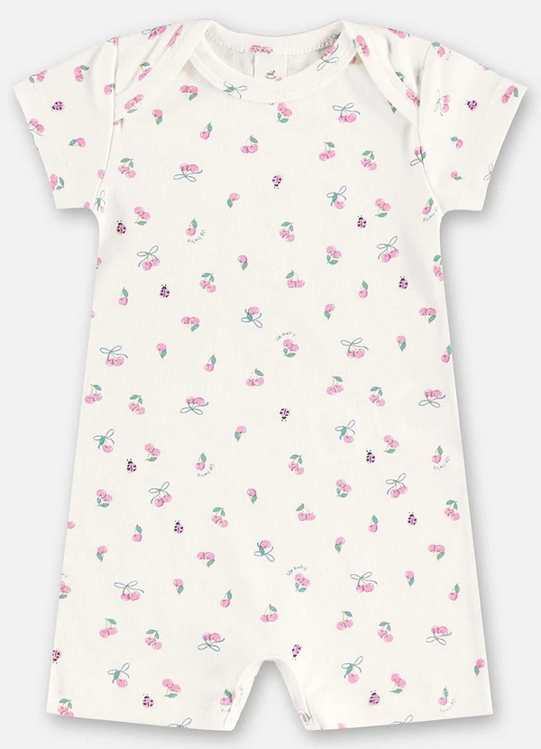 Up Baby - Macaquinho Suedine Bebê Menina Bege