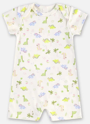 Up Baby - Macaquinho Suedine Bebê Menina Bege - UP BABY