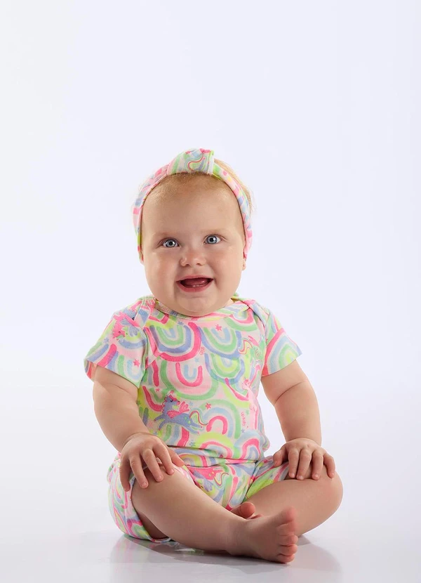 Up Baby - Macaquinho Suedine Bebê Menina Branco