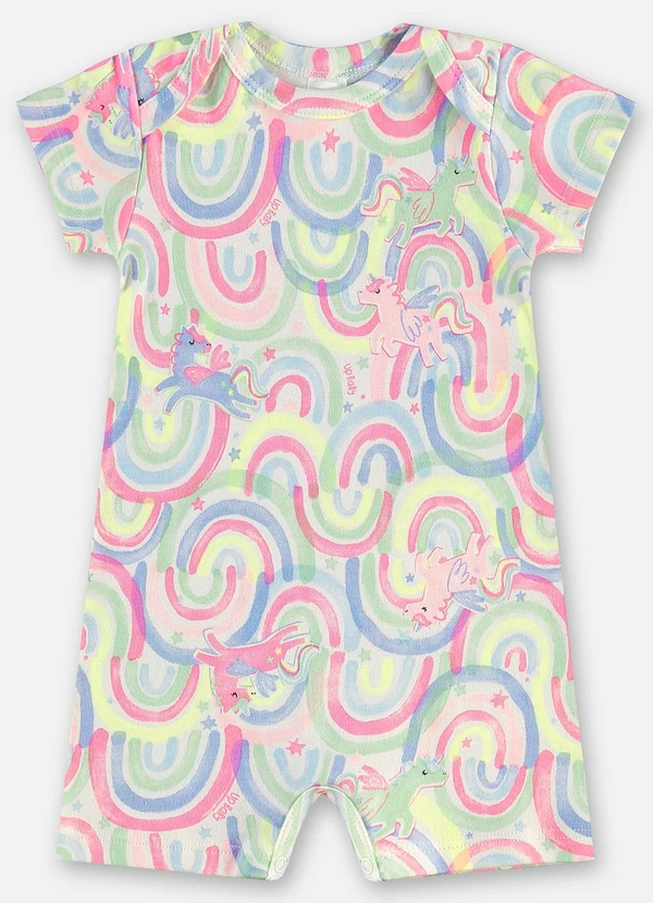 Up Baby - Macaquinho Suedine Bebê Menina Branco 2