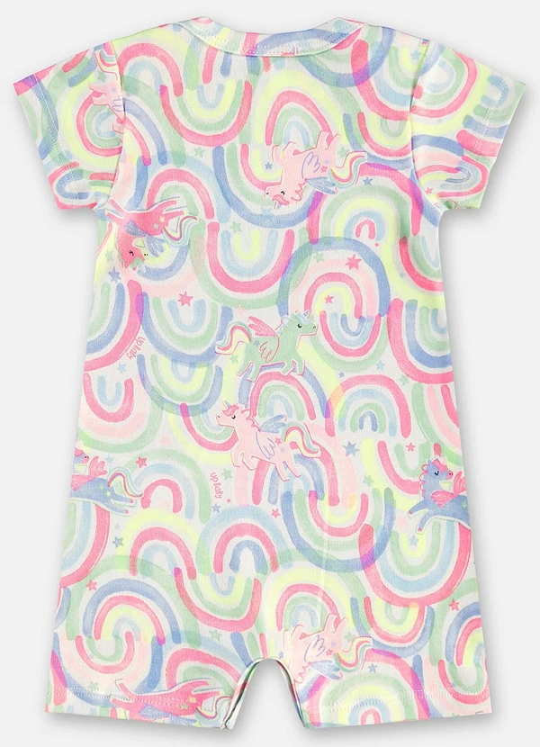 Up Baby - Macaquinho Suedine Bebê Menina Branco 3