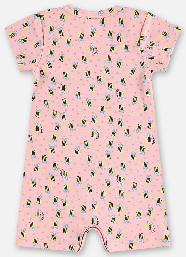 Up Baby - Macaquinho Suedine Bebê Menina Rosa 2