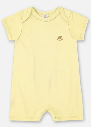 Up Baby - Macaquinho Unissex Bebê Suedine Amarelo - UP BABY