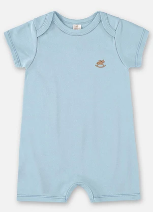 Up Baby - Macaquinho Unissex Bebê Suedine Azul - UP BABY