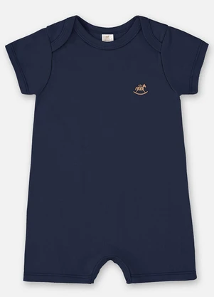 Up Baby - Macaquinho Unissex Bebê Suedine Azul - UP BABY