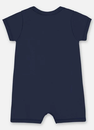 Up Baby - Macaquinho Unissex Bebê Suedine Azul - UP BABY