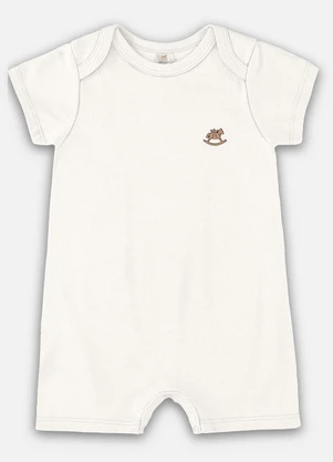 Up Baby - Macaquinho Unissex Bebê Suedine Bege - UP BABY