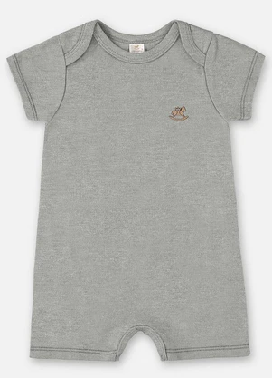 Up Baby - Macaquinho Unissex Bebê Suedine Cinza - UP BABY