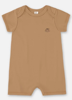 Up Baby - Macaquinho Unissex Bebê Suedine Marrom - UP BABY