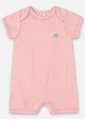 Up Baby - Macaquinho Unissex Bebê Suedine Rosa - UP BABY