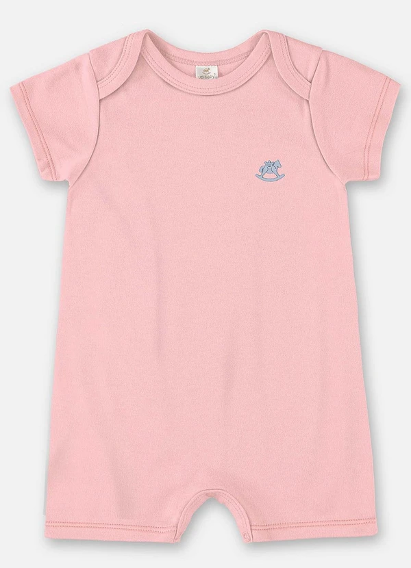 Up Baby - Macaquinho Unissex Bebê Suedine Rosa 2