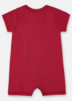 Up Baby - Macaquinho Unissex Bebê Suedine Vermelho - UP BABY