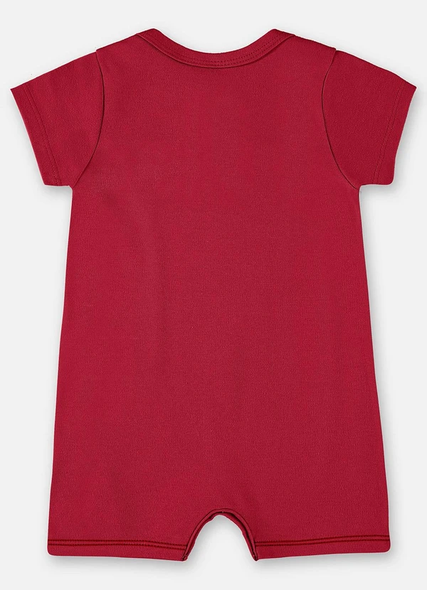 Up Baby - Macaquinho Unissex Bebê Suedine Vermelho 2