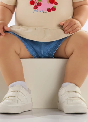 Quimby - Short Jeans Bebê Menina Azul - QUIMBY