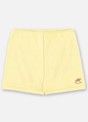 Up Baby - Short Unissex Bebê Suedine Amarelo - UP BABY