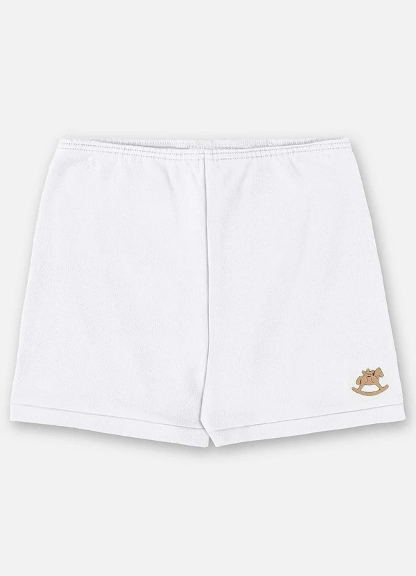 Up Baby - Short Unissex Bebê Suedine Branco