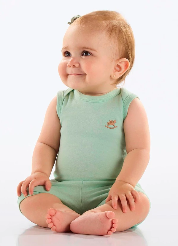 Up Baby - Short Unissex Bebê Suedine Verde