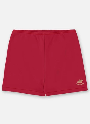 Up Baby - Short Unissex Bebê Suedine Vermelho - UP BABY