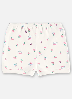 Up Baby - Shorts Suedine Bebê Menina Bege - UP BABY