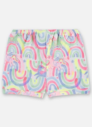 Up Baby - Shorts Suedine Bebê Menina Branco - UP BABY