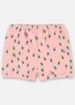 Up Baby - Shorts Suedine Bebê Menina Rosa - UP BABY