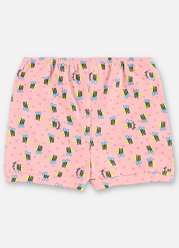 Up Baby - Shorts Suedine Bebê Menina Rosa 2