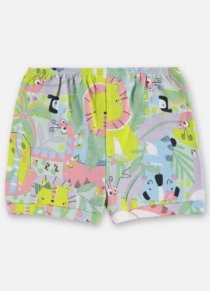 Up Baby - Shorts Suedine Bebê Menina Verde - UP BABY