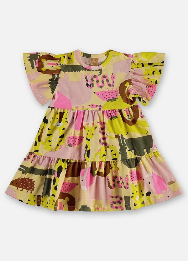 Up Baby - Vestido Algodão Bebê Amarelo 2