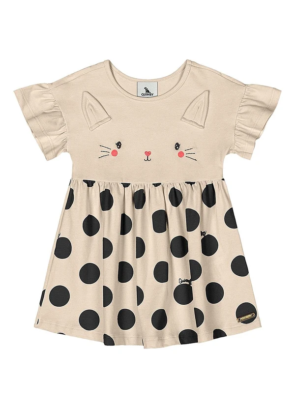 Quimby - Vestido Coelhinho Bebê Menina Preto 1