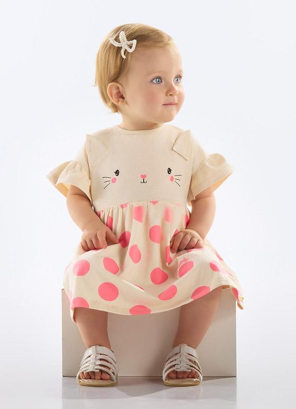Quimby - Vestido Coelhinho Bebê Menina Rosa