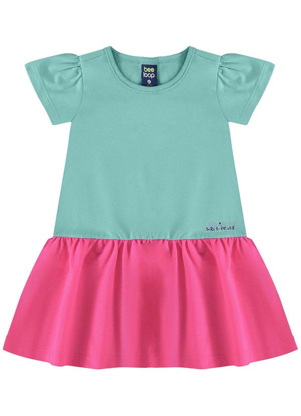 Bee Loop - Vestido Colorido para Bebê Azul
