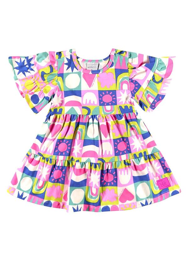 Quimby - Vestido Colorido para Bebê Menina Azul 1