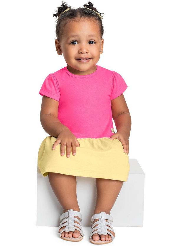 Bee Loop - Vestido Colorido para Bebê Rosa