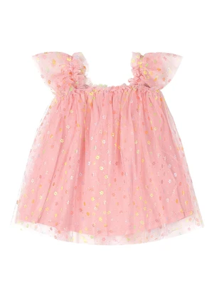 Quimby - Vestido com Tule Bebê Menina Rosa - QUIMBY