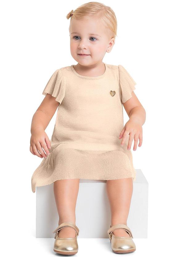 Quimby - Vestido com Tule para Bebê Menina Bege