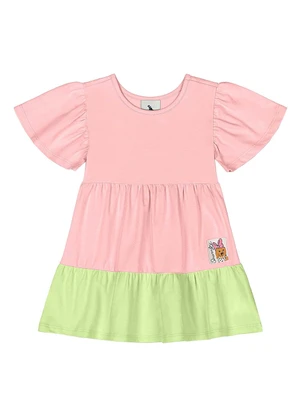 Quimby - Vestido Cotton Bebê Menina Rosa - QUIMBY