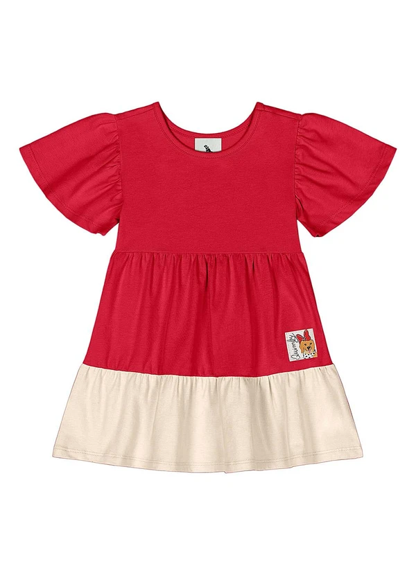 Quimby - Vestido Cotton Bebê Menina Vermelho