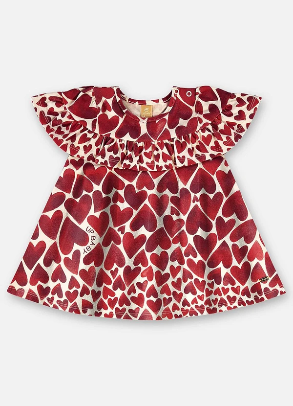 Up Baby - Vestido e Faixa Algodão Bebê Vermelho 3