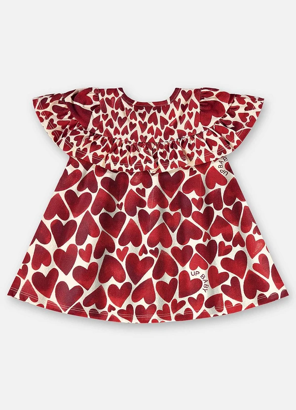 Up Baby - Vestido e Faixa Algodão Bebê Vermelho 6