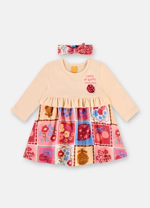 Três e Já - Vestido Faixa Dona Joana Bebê Rosa - TRÊS E JÁ