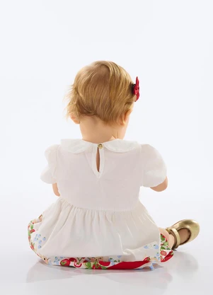Quimby - Vestido Gatinhos Bebê Menina Bege - QUIMBY