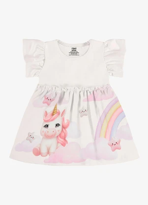 Rovi Kids - Vestido Infantil com Estampa Malha Bege - ROVI KIDS