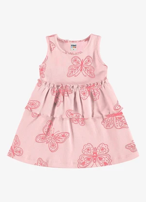 Rovi Kids - Vestido Infantil Estampado Ribana Rosa - ROVI KIDS