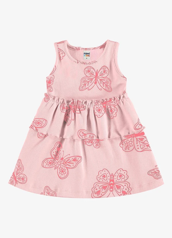 Rovi Kids - Vestido Infantil Estampado Ribana Rosa
